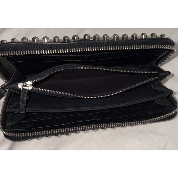 Fendi Karlito Long Studded Black Saffiano Zip Wallet In Original Box. Authentic - Picture 14 of 16